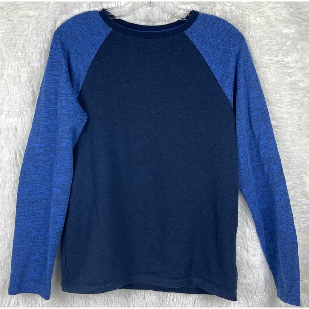 Cat & Jack Boys XL (16) Long Sleeve Blue Raglan Shirt